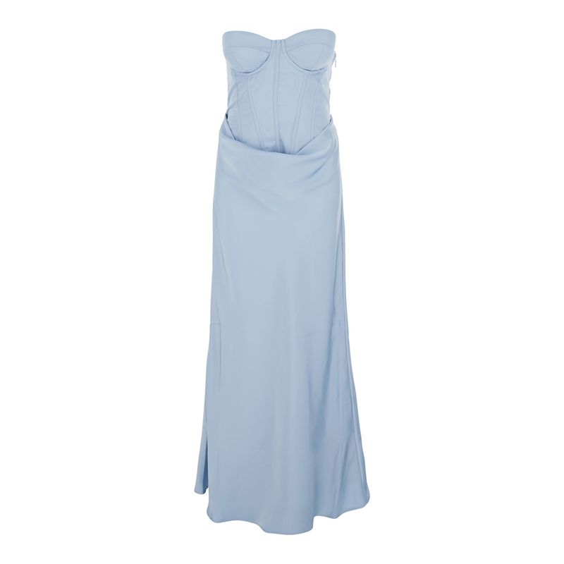 Rotate Women Dress 'Satin Corset Maxi Dress' Blue In Polyester For Women